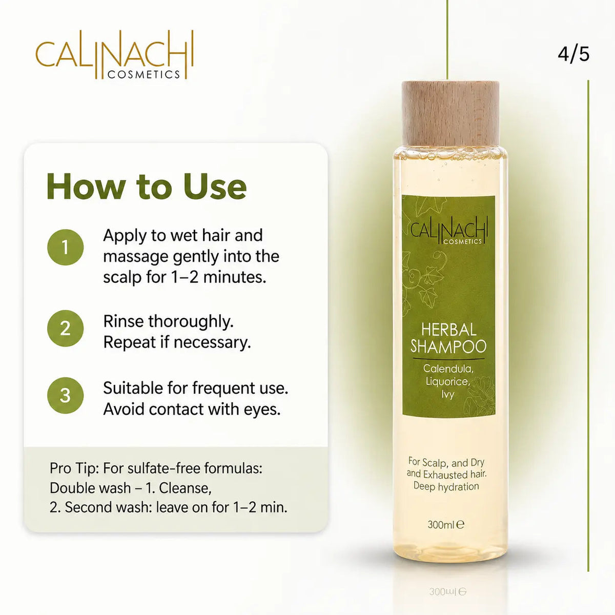 Professional Moisturizing Shampoo | Herbal & Sulfate-Free | 300 ml