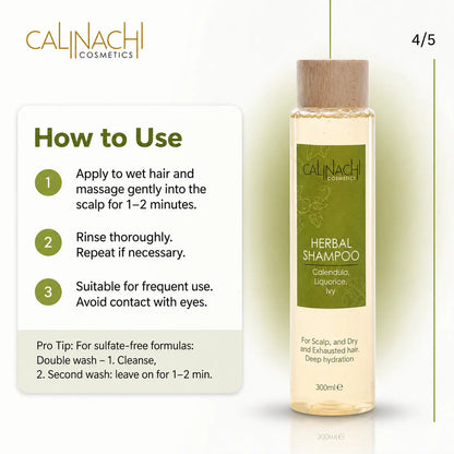 Professional Moisturizing Shampoo | Herbal & Sulfate-Free | 300 ml
