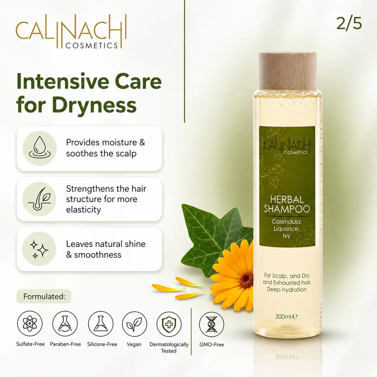 Professional Moisturizing Shampoo | Herbal & Sulfate-Free | 300 ml