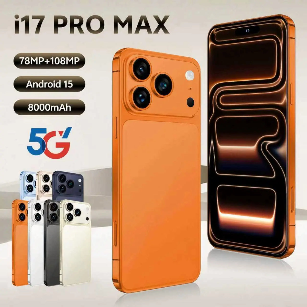 I17 Pro Max 5G Smartphones 4G LTE CDMA Quad Core 16GB 1TB Android 14 7.3" OLED HD+