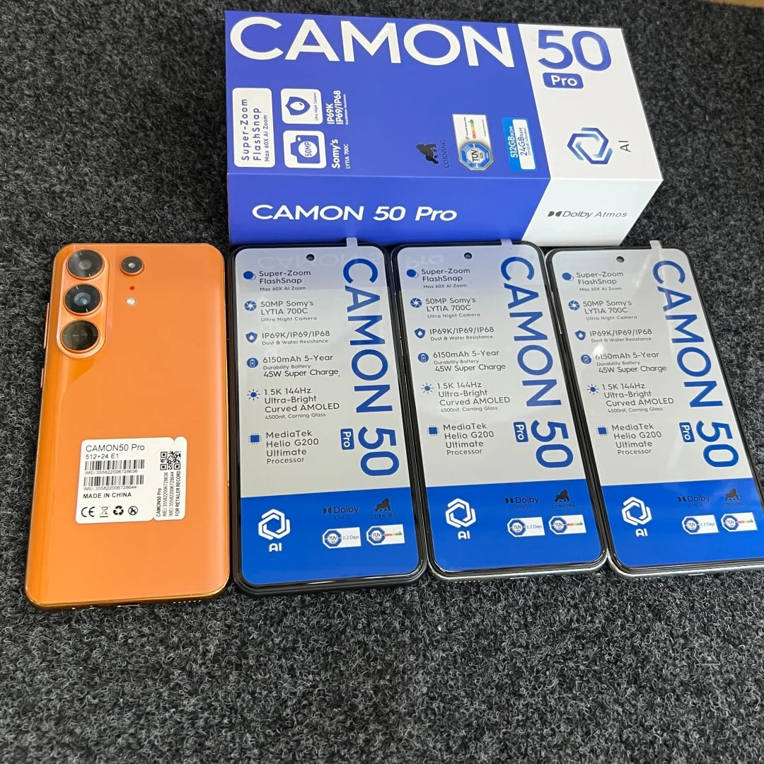Tecno Camon 50 Pro 16GB RAM 1TB Storage Foldable Smartphone Processor 108MP Camera 144Hz Display CDMA/LTE Support