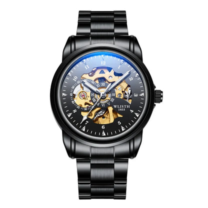 WLISTH 1007 Men Hollow Out Automatic Mechanical Watch High Quality Stainless Steel