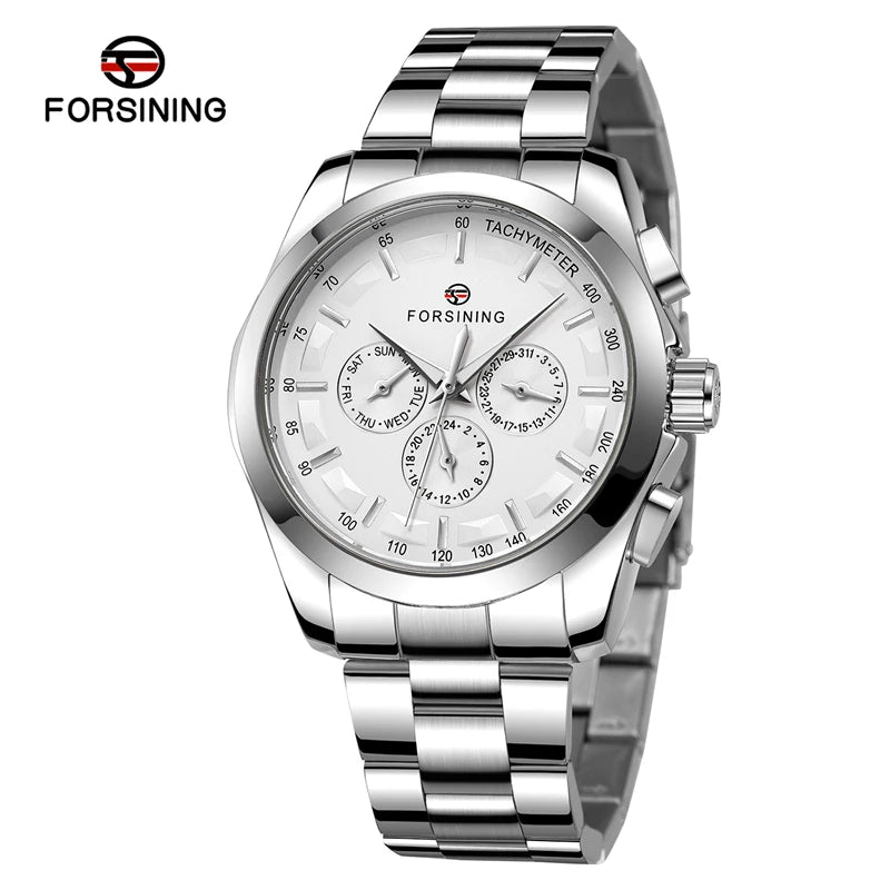 Forsining Fashion Casual Watch Men Mechanical Movement Automatic Watches  Otamatone Stainless Steel  Branded Digital