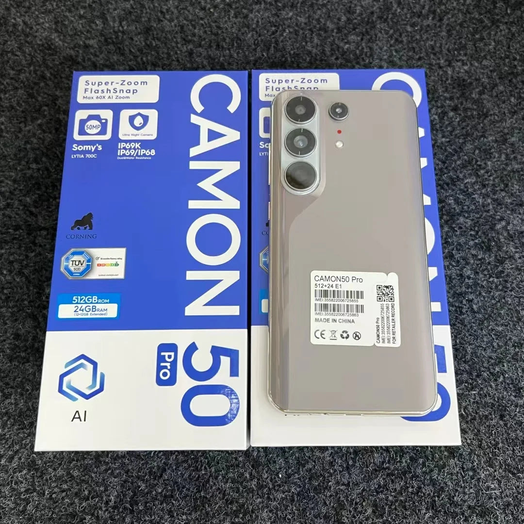 Tecno Camon 50 Pro 16GB RAM 1TB Storage Foldable Smartphone Processor 108MP Camera 144Hz Display CDMA/LTE Support