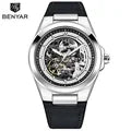 BENYAR 2024 New 40Mm Hollow Out Luminous Watch Casual Men's Automatic Mechanical Watch BY-5207