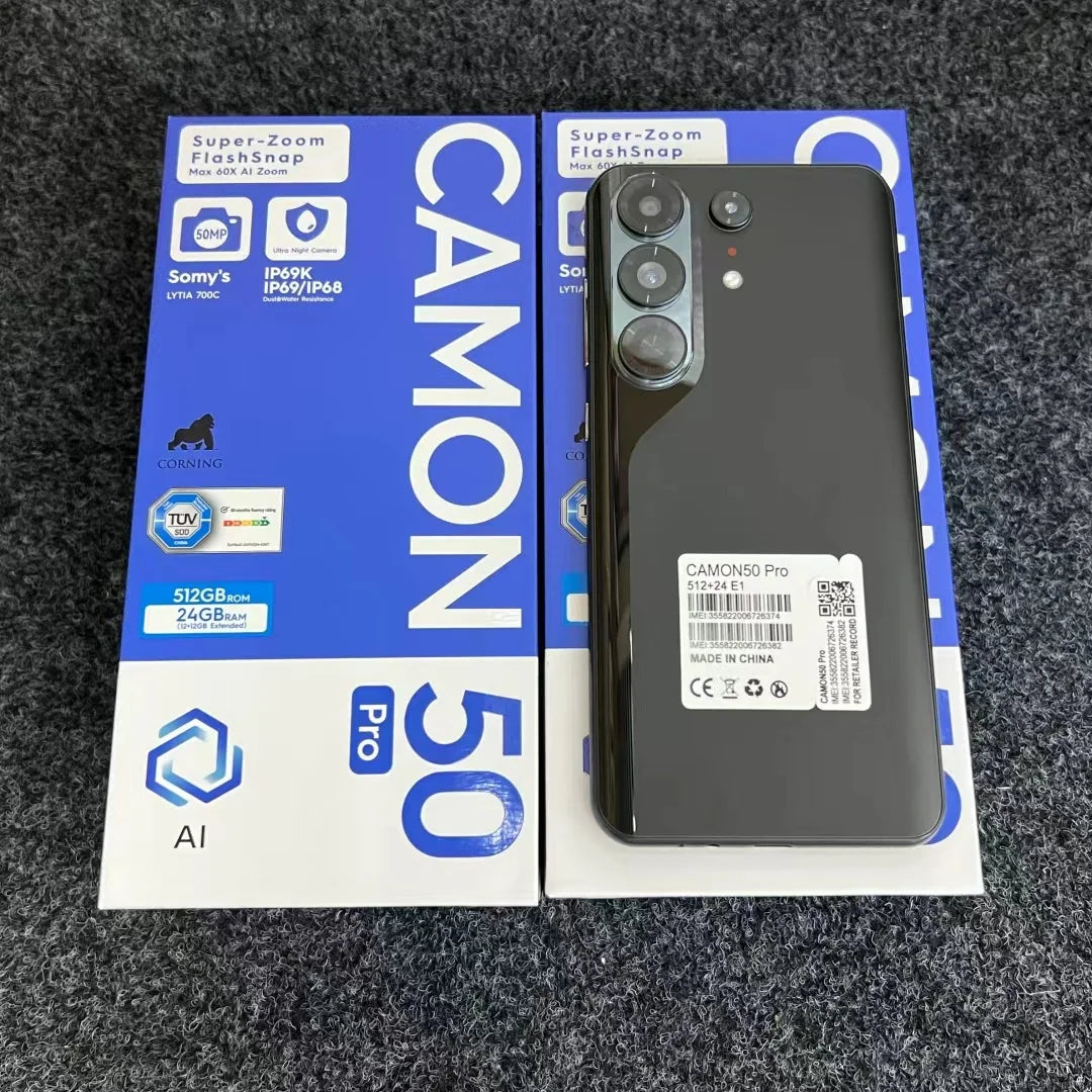 Tecno Camon 50 Pro 16GB RAM 1TB Storage Foldable Smartphone Processor 108MP Camera 144Hz Display CDMA/LTE Support