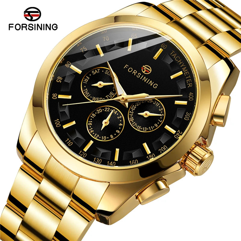 Forsining Fashion Casual Watch Men Mechanical Movement Automatic Watches  Otamatone Stainless Steel  Branded Digital
