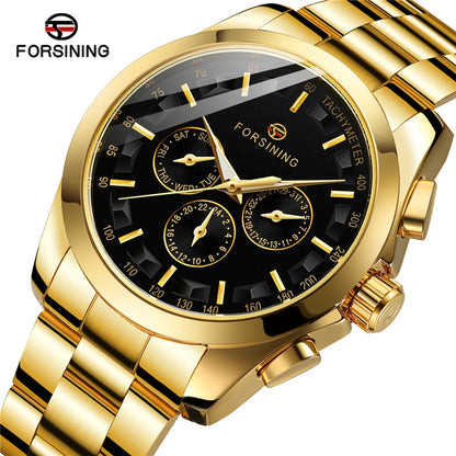 Forsining Fashion Casual Watch Men Mechanical Movement Automatic Watches  Otamatone Stainless Steel  Branded Digital