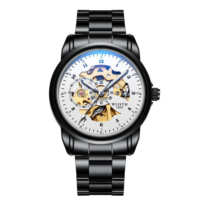 WLISTH 1007 Men Hollow Out Automatic Mechanical Watch High Quality Stainless Steel