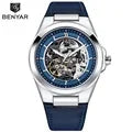 BENYAR 2024 New 40Mm Hollow Out Luminous Watch Casual Men's Automatic Mechanical Watch BY-5207