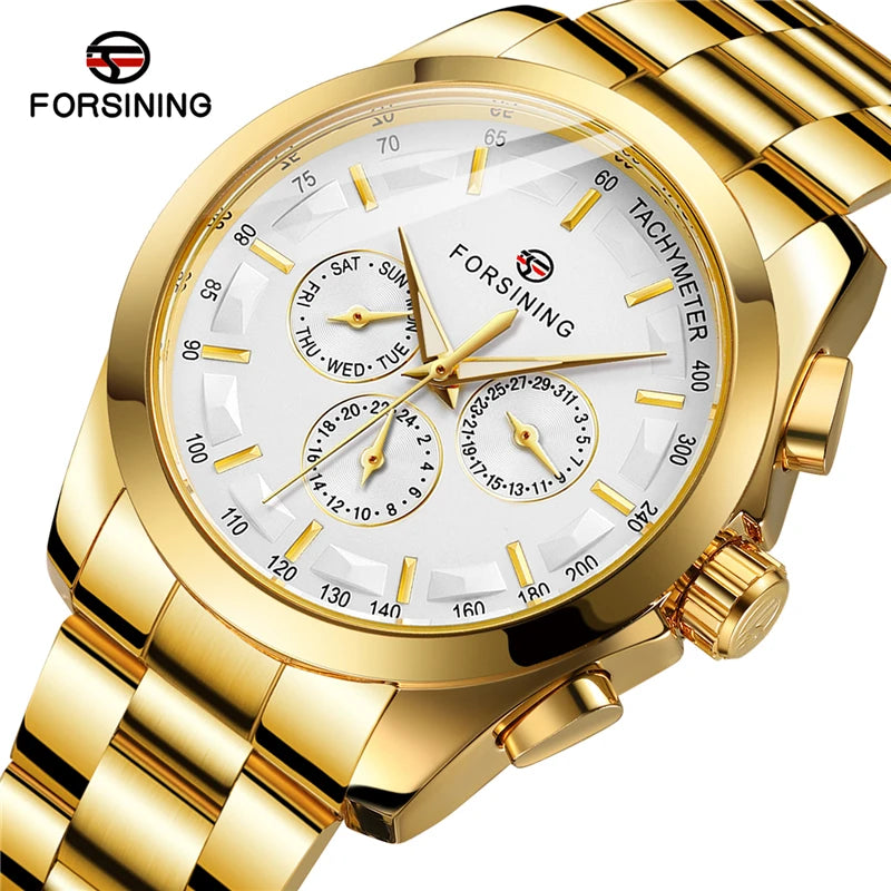 Forsining Fashion Casual Watch Men Mechanical Movement Automatic Watches  Otamatone Stainless Steel  Branded Digital