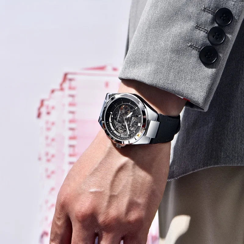 BENYAR 2024 New 40Mm Hollow Out Luminous Watch Casual Men's Automatic Mechanical Watch BY-5207