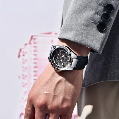 BENYAR 2024 New 40Mm Hollow Out Luminous Watch Casual Men's Automatic Mechanical Watch BY-5207