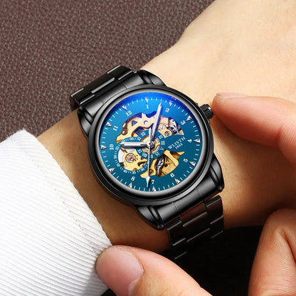 WLISTH 1007 Men Hollow Out Automatic Mechanical Watch High Quality Stainless Steel