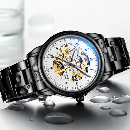 WLISTH 1007 Men Hollow Out Automatic Mechanical Watch High Quality Stainless Steel