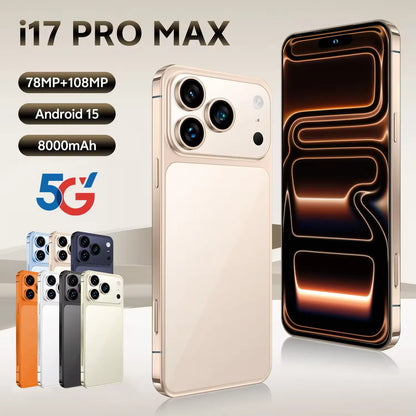 I17 Pro Max 5G Smartphones 4G LTE CDMA Quad Core 16GB 1TB Android 14 7.3" OLED HD+