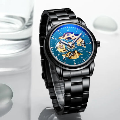 WLISTH 1007 Men Hollow Out Automatic Mechanical Watch High Quality Stainless Steel