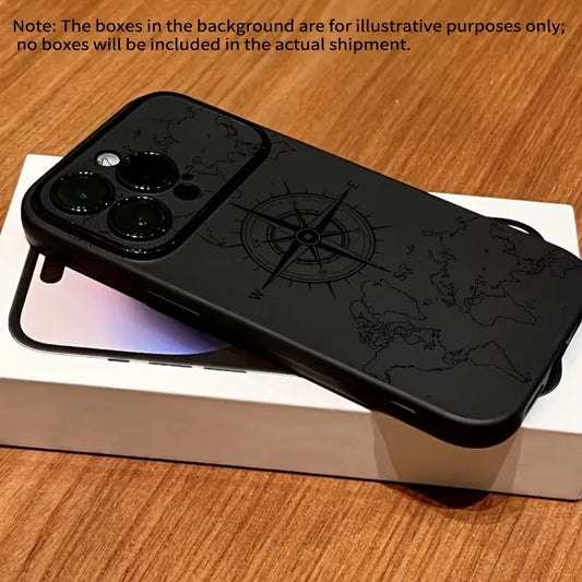 Phone Case For iPhone 11 Cases iPhone 15 16 17 Pro Max 14 13 12 X XS XR Plus Air Creative Compass Pattern
