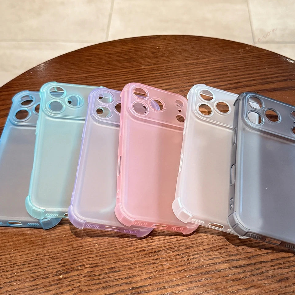 Cute Matte Clear Phone Case for iPhone 17 Air 16E 14 15 16 11 12 13 Pro Max Plus X XS MAX XR