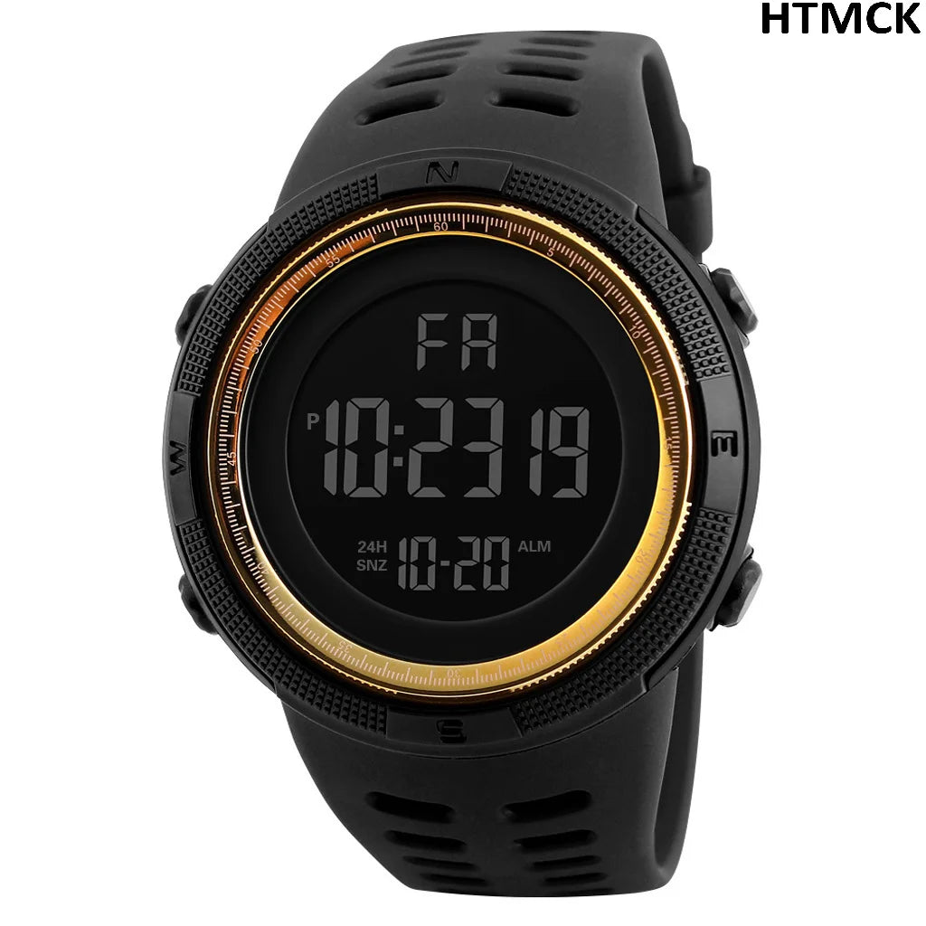 Men Digital Sports Watch Waterproof Casual Luminous Stopwatch Alarm Simple Army Watch for Running Climbing