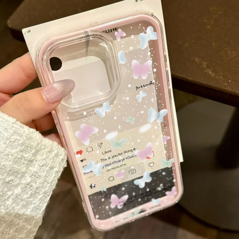 Candy Color Phone Case For iPhone 11 16 17 Pro Max 13 15 14 12 17 Air 17promax Soft TPU Transparent Flower Funda Cover