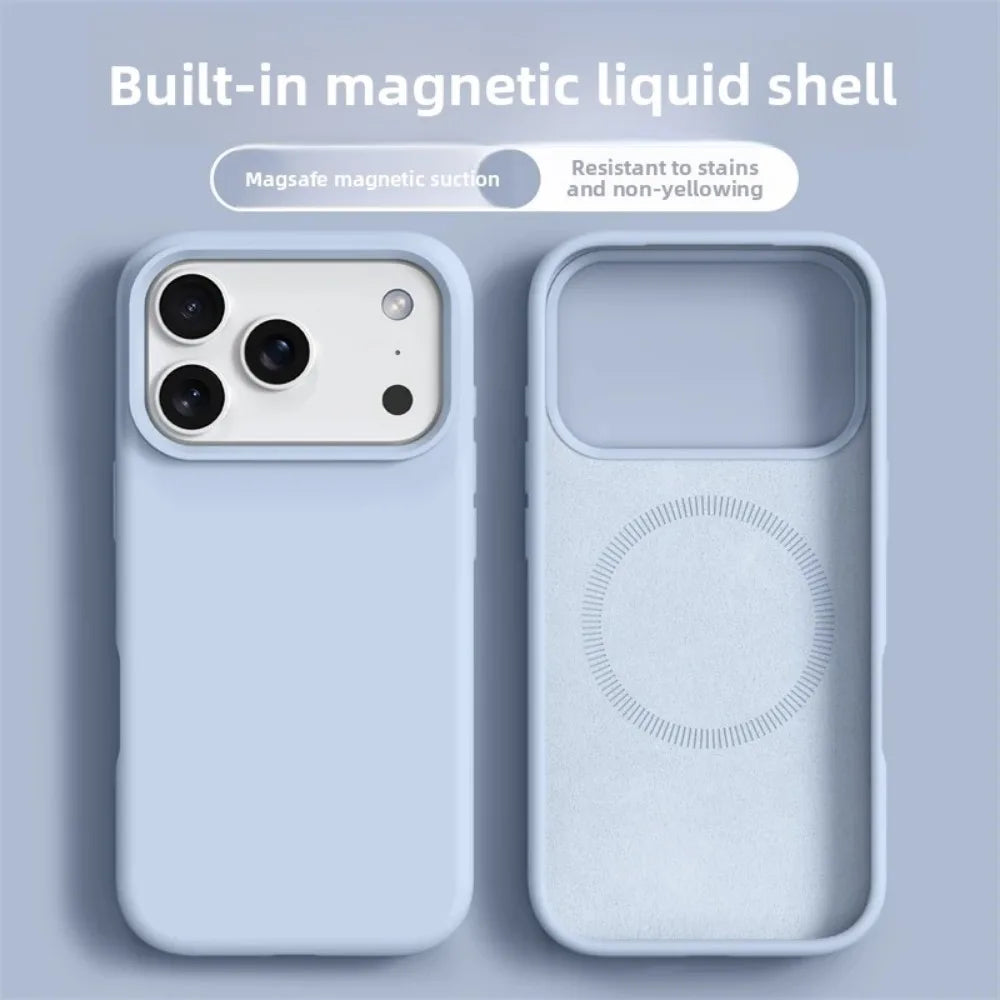 Original Magnetic Phone Case For iPhone 17 16 Pro Max Liquid Silicone Cases For iPhone17 16 Pro Max 17Pro Air