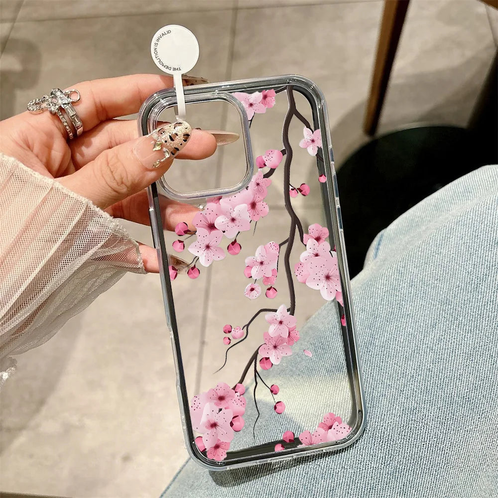 Candy Color Phone Case For iPhone 11 16 17 Pro Max 13 15 14 12 17 Air 17promax Soft TPU Transparent Flower Funda Cover