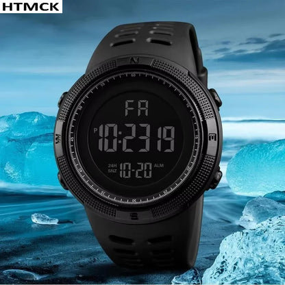 Men Digital Sports Watch Waterproof Casual Luminous Stopwatch Alarm Simple Army Watch for Running Climbing