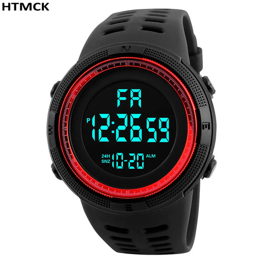 Men Digital Sports Watch Waterproof Casual Luminous Stopwatch Alarm Simple Army Watch for Running Climbing