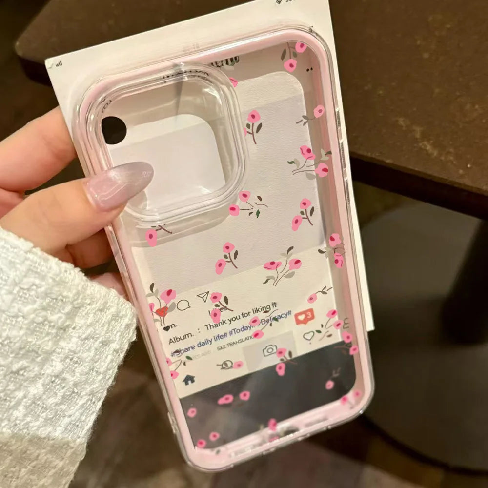Candy Color Phone Case For iPhone 11 16 17 Pro Max 13 15 14 12 17 Air 17promax Soft TPU Transparent Flower Funda Cover