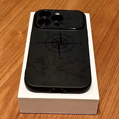 Phone Case For iPhone 11 Cases iPhone 15 16 17 Pro Max 14 13 12 X XS XR Plus Air Creative Compass Pattern