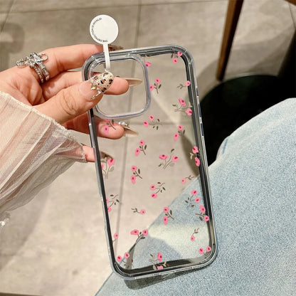 Candy Color Phone Case For iPhone 11 16 17 Pro Max 13 15 14 12 17 Air 17promax Soft TPU Transparent Flower Funda Cover