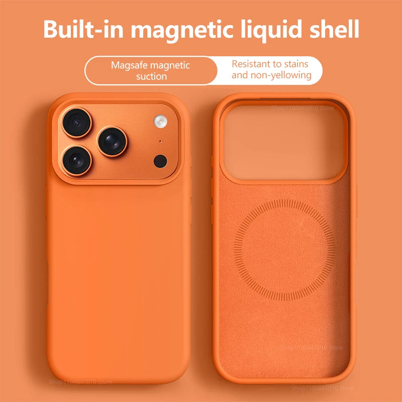 Original Magnetic Phone Case For iPhone 17 16 Pro Max Liquid Silicone Cases For iPhone17 16 Pro Max 17Pro Air